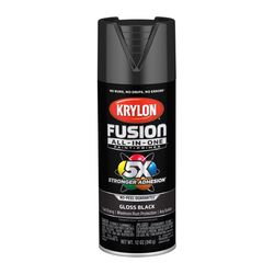 Krylon Fusion All-In-One Gloss Black Paint+Primer Spray Paint 12 oz