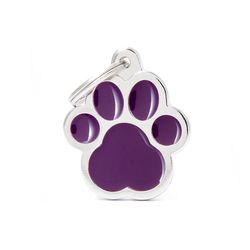 MyFamily Classic Purple Paw Metal Dog Pet Tags Large