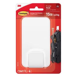 3M Command Extra Large Plastic Hook 4.7 in. L 1 pk