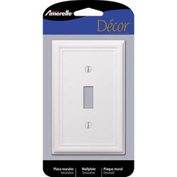 Amerelle Chelsea White 1 gang Stamped Steel Toggle Wall Plate 1 pk