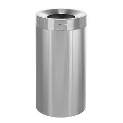 Alpine Industries 32.25 in. H X 16 in. W X 16 in. L Commercial Garbage Can 27 gal Silver
