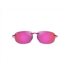 Maui Jim Ho'okipa Sunglasses Unisex Shiny Trans Cyclamen Pink Frame Maui Sunrise Lens Polarized