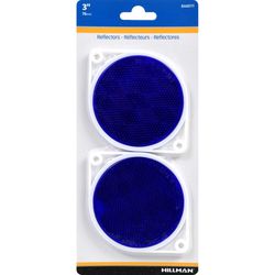 HILLMAN 3 in. Round Blue Reflectors 2 pk