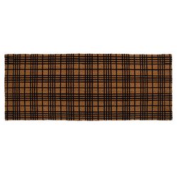 Entryways 60 in. W X 24 in. L Black/Natural Fine Plaid Coir Door Mat
