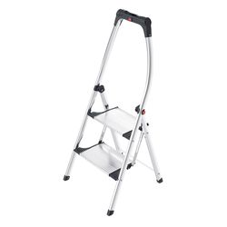 Hailo 50 in. H X 20.5 in. W X 5.9 in. D 330 lb. cap. 2 step Aluminum Folding Step Stool