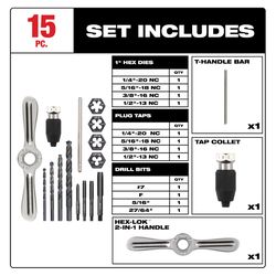 Milwaukee Hex Lok SAE Tap and Die Set