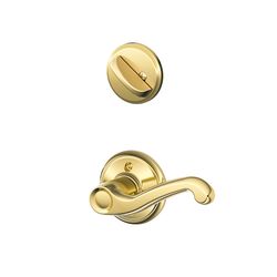 Schlage F Series Flair Bright Brass Handleset 1-3/4 in.