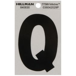 HILLMAN 3 in. Black Polyester Film Self-Adhesive Letter Q 1 pc