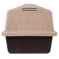Aspen Pet Medium Plastic Dog House Brown/Sand 18 in. H X 26.5 in. W X 18 in. D