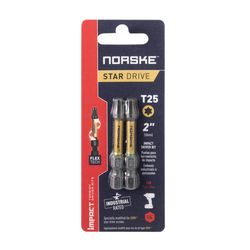 Norske Star T25 X 2 in. L Impact Torsion Bit S2 Tool Steel 2 pk