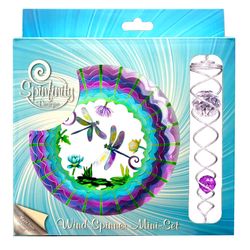 Spinfinity Designs Multi-color Stainless Steel 6.5 in. 3D Dragonfly Mini Set Outdoor Spinner