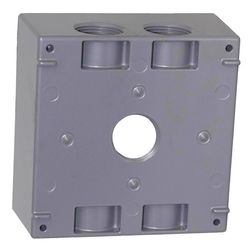 Sigma New Work 31 cu in Square Die-Cast Metal 2 gang Weatherproof Box Gray