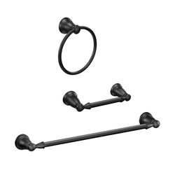 Moen Banbury Matte Black Zinc Towel Bar Set
