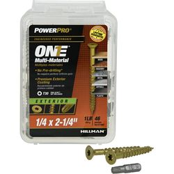 HILLMAN Power Pro 1/4 in. Ga. X 2-1/4 in. L Star Flat Head Coarse Multi-Material Screws