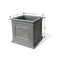 Algreen 16.25 in. H X 16 in. W X 16 in. D Plastic Covington Planter Warm Gray