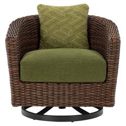 Signature Design by Ashley Horizon Hall Brown Aluminum Frame Swivel Lounge Chair Green