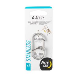 Nite Ize G-Series Stainless Steel Silver Dual Chamber Carabiner