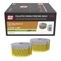 Grip-Rite 2-3/16 in. L Wire Coil Hot-Dip Galvanized Siding Nails 15 deg 3000 pk