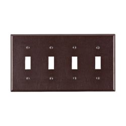 Leviton Brown 4 gang Plastic Toggle Wall Plate 1 pk