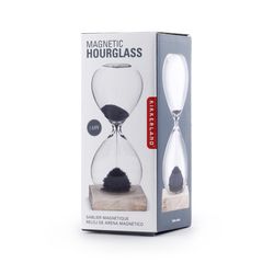 Kikkerland Hourglass Magnetic Sand Glass/Beechwood 1 pk