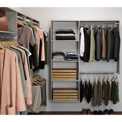 Easy Track 24 in. W X 14 in. D Weathered Gray Wood Shelf