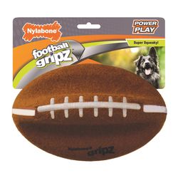 Nylabone Power Play For Dog Brown/White Football Dog Toy Large 1 pk