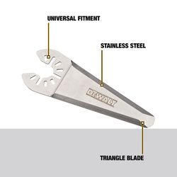 DEWALT Universal Fitment Stainless Steel Oscillating Triangular Rigid Scraper Blade 1 pk