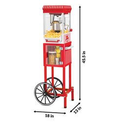 Nostalgia Red/White 2.5 cups Oil Popcorn Cart