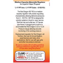 Flame Engineering Steel Adjustable Pressure Regulator