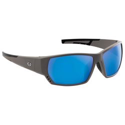 Flying Fisherman Drop Sunglasses Unisex Matte Gray Frame Smoke Blue Mirror Lens Polarized