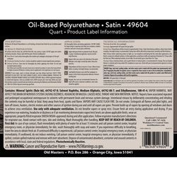 Old Masters Satin Clear Oil-Based Polyurethane 1 qt