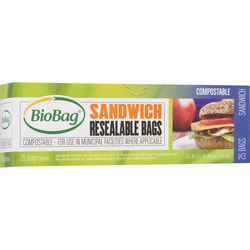 BioBag Green Sandwich Bag 25 pk