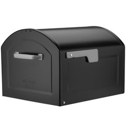 Architectural Mailboxes Centennial Modern Galvanized Steel Post Mount Black Mailbox