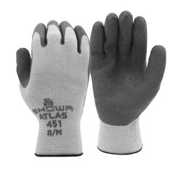 SHOWA ATLAS 451 Unisex Indoor/Outdoor Cold Weather Work Gloves Gray L 1 pair