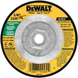 DeWalt High Performance 4-1/2 in. D X 5/8 in. X 1/4 in. thick Masonry Grinding Wheel 1 pc