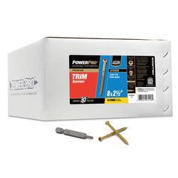 Power Pro No. 8 Ga. X 2-1/2 in. L Star Stainless Steel Coarse Trim Screws