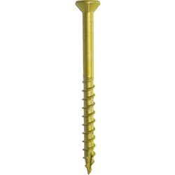 Grip-Rite PrimeGuard Plus No. 9 wire X 2-1/2 in. L Gold Star Flat Head Deck Screws 1 lb