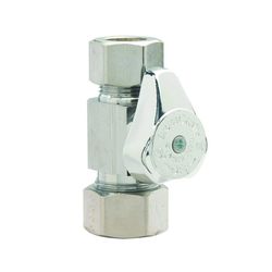 BrassCraft 1/4 in. Compression outlets X 1/2 in. Compression Brass Straight Stop Valve