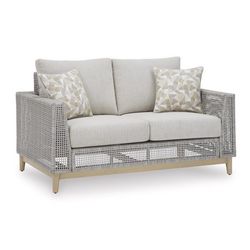 Signature Design by Ashley Seton Creek Gray Aluminum Frame Casual Loveseat Gray