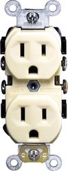 Leviton  15 amps 125 volt Ivory  Outlet  5-15R  1 pk 