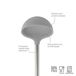 Tovolo Oyster Gray Silicone/Stainless Steel Ladle