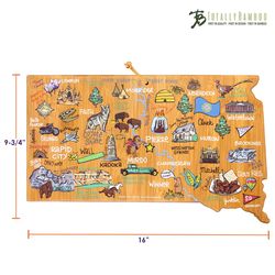 Totally Bamboo Fish Kiss 16 in. L X 10 in. W X 1 in. Bamboo South Dakota Serving & Cutting Board