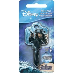 HILLMAN Disney Capt N Jack Sparrow House Key Blank 68 Double For Schlage Locks Blue