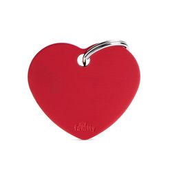 MyFamily Basic Red Heart Aluminum Dog Pet Tags Large
