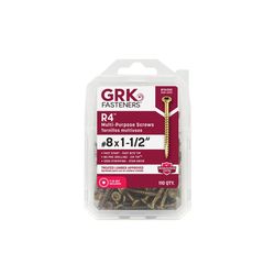 GRK Fasteners No. 8 in. X 1-1/2 in. L Star Flat Head W-Cut Multi-Purpose Screws