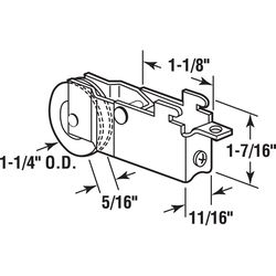 Prime-Line 1-1/4 in. D X 5/16 in. L Plastic/Steel Roller Assembly 1 pk