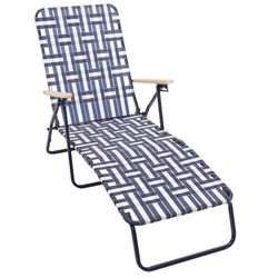 Living Accents Multi-Position Blue/White Striped Folding Lounger