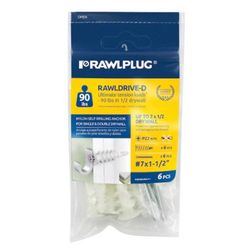 RAWLPLUG 1/2 in. D X 1.5 in. L Steel Phillips Head Drywall Anchor 6 pc