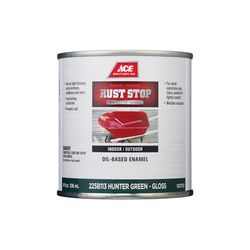Ace Rust Stop Indoor and Outdoor Gloss Hunter Green Oil-Based Enamel Rust Prevention Paint 1/2 pt