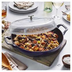 Staub Cast Iron Braiser With Lid 3.5 qt Dark Blue